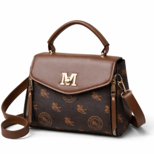 Elegant Monogram Top-Handle Crossbody Handbag