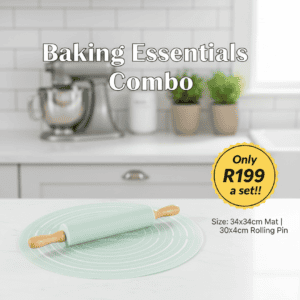 Silicone Round Baking Mat & Rolling Pin Combo | Abeer's Cave