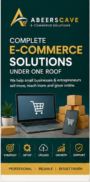 ABEERSCAVE complete ecommerce solutions under one roof for small businesses and entrepreneurs in South Africa