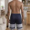 Mens color-block lounge shorts for comfortable casual wear.