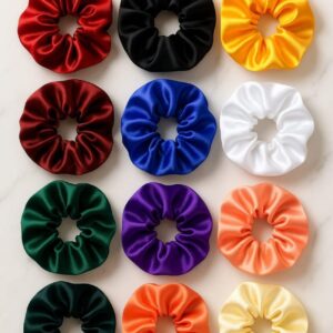 12-Pack Luxury Satin Scrunchies