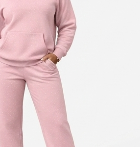 Speckled Fleece Tracksuit Set - Pale Pink